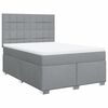 vidaXL Cama com molas/colch&atilde;o 140x200 cm tecido cinzento-claro