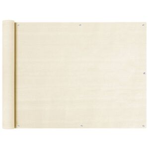 vidaXL Tela de varanda 90x300 cm PEAD cor creme