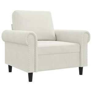 vidaXL Poltrona 60 cm veludo cor creme