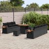 vidaXL Conjunto de Sof&aacute; de Jardim com almofada 10 pcs Preto