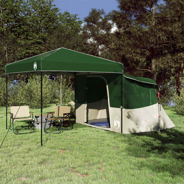 vidaXL Conjunto de Tenda de Camping 2 pcs Verde Tafet&aacute; e Tecido