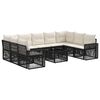 vidaXL Conjunto de Sof&aacute; de Jardim 10 unid. Preto e Branco Creme