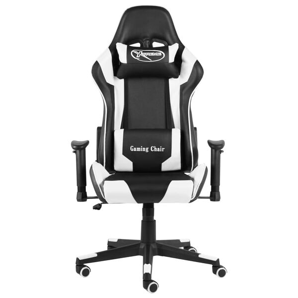 vidaXL Cadeira de gaming girat&oacute;ria PVC branco