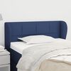 vidaXL Cabeceira de cama c/ abas tecido 93x23x78/88 cm azul