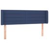 vidaXL Cabeceira de cama c/ abas tecido 147x16x78/88 cm azul