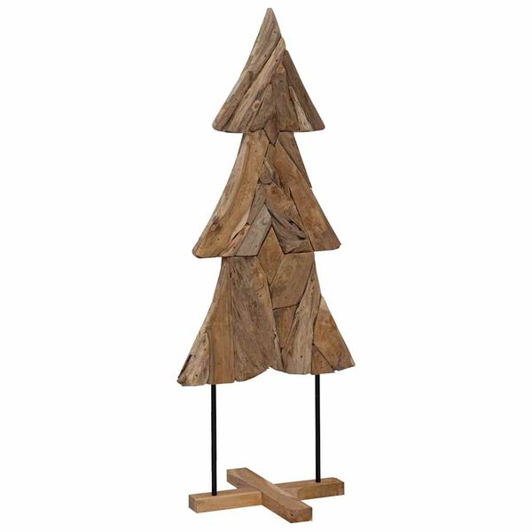 vidaXL &Aacute;rvore de Natal Castanho 151 cm Madeira de teca maci&ccedil;a