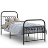 vidaXL Estrutura de cama com cabeceira e p&eacute;s 75x190 cm metal preto