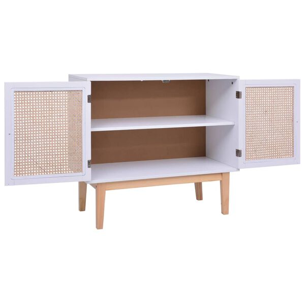vidaXL Aparador 88,5x40x80 cm MDF e vime branco