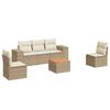 vidaXL 6 pcs conjunto de sof&aacute;s p/ jardim com almofad&otilde;es vime PE bege