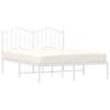 vidaXL Estrutura de cama com cabeceira 140x190 cm metal branco