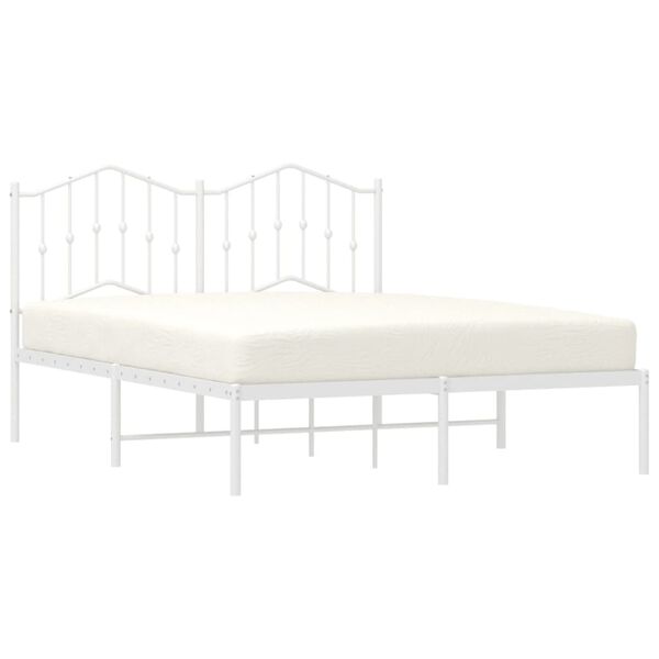 vidaXL Estrutura de cama com cabeceira 140x190 cm metal branco