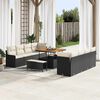 vidaXL Conjunto de Sof&aacute; de Jardim com almofada 11 pcs Preto e Creme