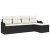 vidaXL Conjunto de Sof&aacute; de Jardim 5 unid. Preto vime PE