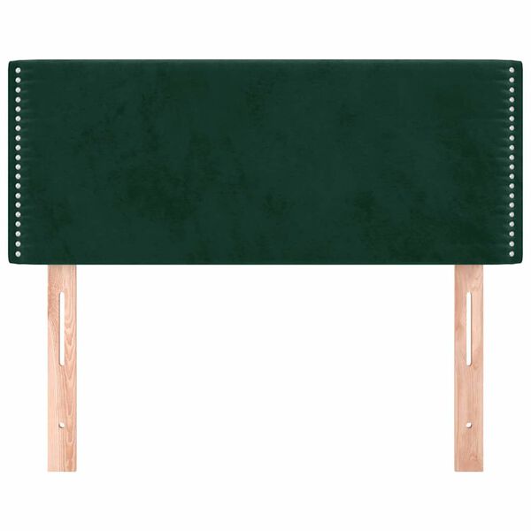 vidaXL Cabeceira de cama veludo 100x5x78/88 cm verde-escuro