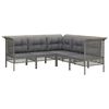 vidaXL 6 pcs conjunto lounge de jardim c/ almofadões vime PE cinzento