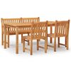 vidaXL 4 pcs conjunto de jantar p/ jardim madeira de teca maci&ccedil;a
