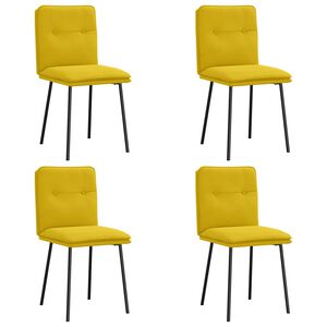 vidaXL Cadeiras de jantar 4 pcs veludo amarelo