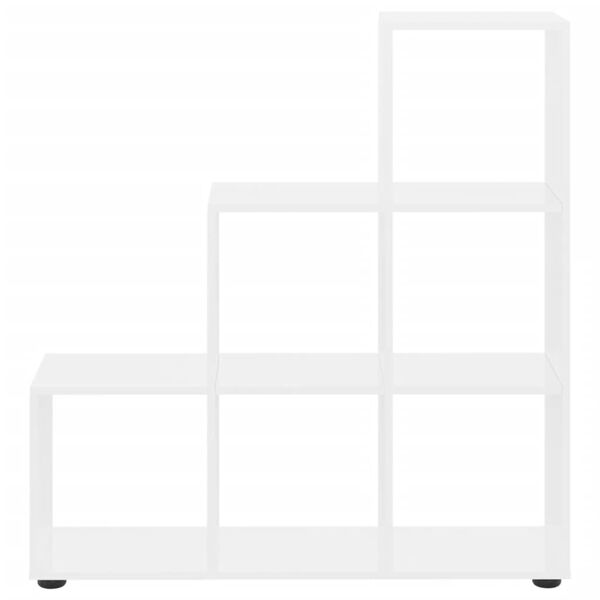 vidaXL Estante em escada derivados de madeira 107 cm branco brilhante