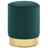 vidaXL Banco 28 x 36 cm veludo verde-escuro e dourado