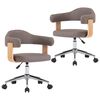 vidaXL Cadeiras jantar 2 pcs madeira curvada/tecido cinzento-acastanh.
