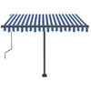 vidaXL Toldo retr&aacute;til manual independente 350x250 cm azul e branco