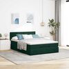 vidaXL Estrutura de cama otomana com colch&atilde;o 140x200 cm verde escuro