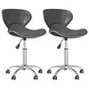 vidaXL Cadeiras de jantar girat&oacute;rias 2 pcs couro artificial cinzento