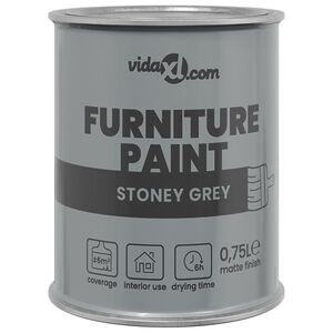 vidaXL Tinta para m&oacute;veis Cinzeto 0,75 L Impress&atilde;o em parede