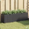 vidaXL Floreira de jardim com 3 vasos 2pcs 105x30x32 cm vime PE preto