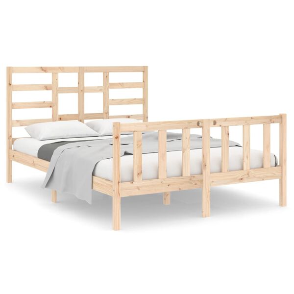vidaXL Estrutura de cama pequena casal 120x190 cm pinho maci&ccedil;o