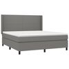 vidaXL Cama box spring c/ colch&atilde;o e LED 180x200 cm tecido cinza-escuro