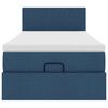 vidaXL Estrutura de cama otomana com colch&atilde;o tecido azul 80x200cm