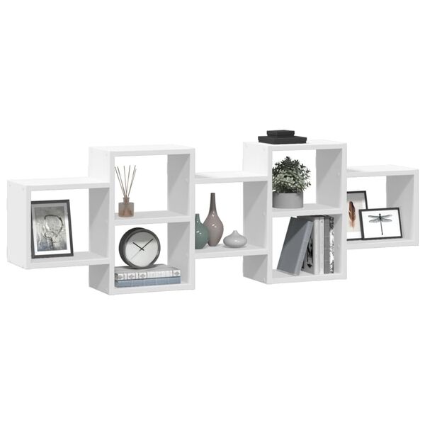 vidaXL Prateleira de parede 129x18x42 cm derivados de madeira branco