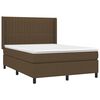 vidaXL Cama box spring c/ colch&atilde;o/LED 140x200cm tecido castanho-escuro