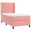 vidaXL Cama box spring c/ colch&atilde;o/LED 90x190 cm veludo rosa