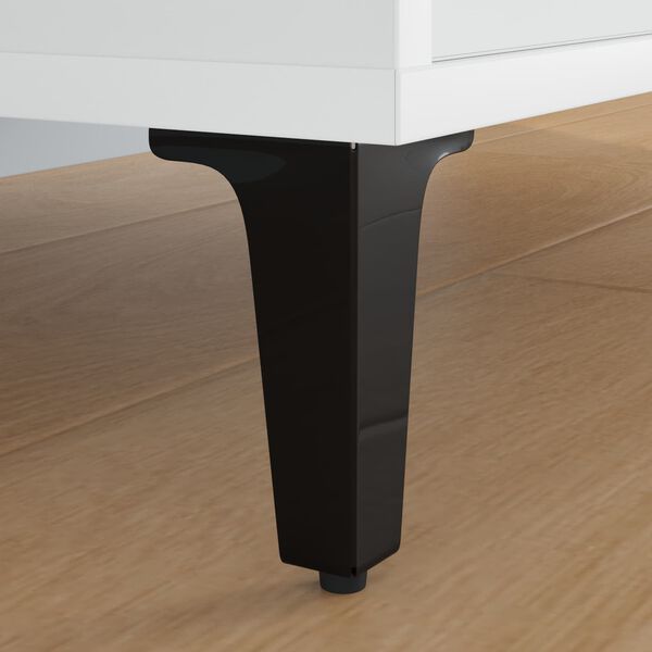 vidaXL P&eacute;s de M&oacute;veis 12 pcs Preto 5,5 x 5,5 x 10 cm Ferro