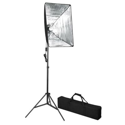 vidaXL Kit estúdio de fotografia com fundo e softbox de iluminação