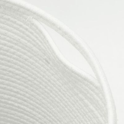 vidaXL Cesto de arrumação com tampa Ø37x50cm algodão castanho e branco