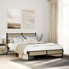 vidaXL Estrutura de cama sem colchão 160x200cm metal carvalho sonoma