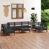 vidaXL 8 pcs conjunto lounge de jardim pinho maci&ccedil;o preto