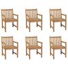 vidaXL Cadeiras de exterior 6 pcs madeira de teca maci&ccedil;a