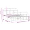 vidaXL Estrutura de cama com cabeceira e p&eacute;s 140x200 cm metal preto