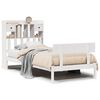 vidaXL Cama com estante sem colch&atilde;o 75x190 cm pinho maci&ccedil;o branco