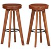 vidaXL Cadeiras bar 2 pcs madeira maci&ccedil;a de ac&aacute;cia + couro genu&iacute;no