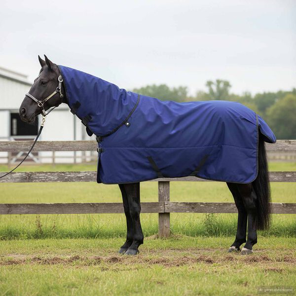 vidaXL Cobertor de Cavalo Verde Escuro e Preto 125 cm Poli&eacute;ster