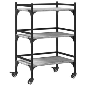 vidaXL Carrinho de cozinha 50x35x75,5cm derivados madeira cinza sonoma
