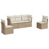 vidaXL 5 pcs conjunto de sof&aacute;s p/ jardim com almofad&otilde;es vime PE bege