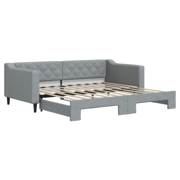 vidaXL Sofá-cama com gavetão 90x190 cm tecido cinzento-claro