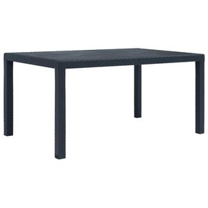 vidaXL Mesa jardim 150x90x72 cm pl&aacute;stico antracite com aspeto de vime
