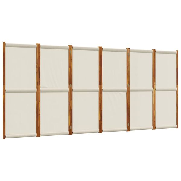 vidaXL Divisória/biombo com 6 painéis 420x180 cm cinzento claro